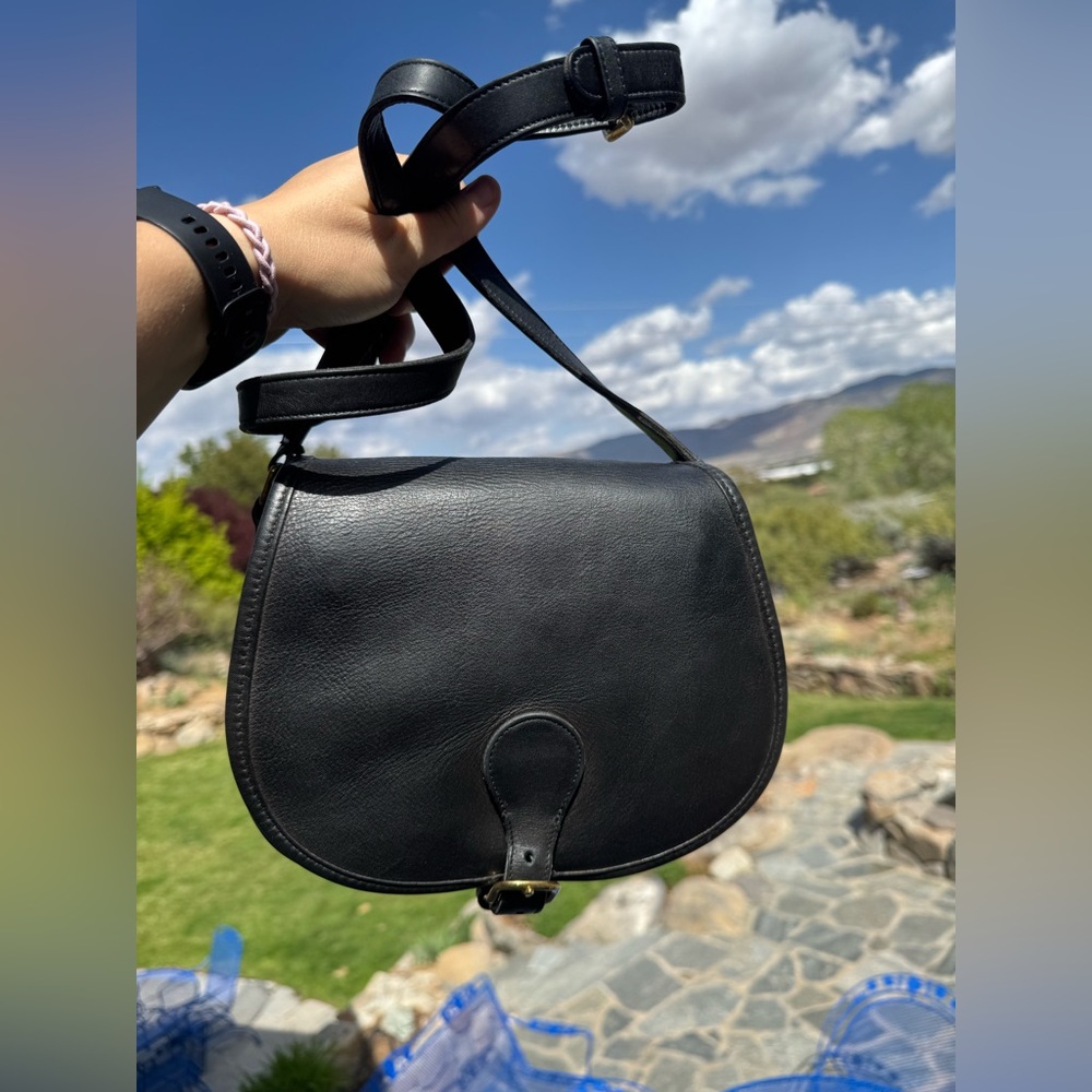 Vintage Coach Saddle Bag #9851 - Black